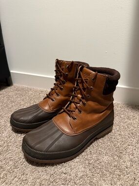 Sperry Cold Bay Duck Boots Men’s 11W Wide Brown Waterproof Insulated STS19551